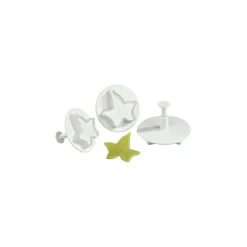 3 Découpoirs Petite Feuille de Lierre à Poussoir