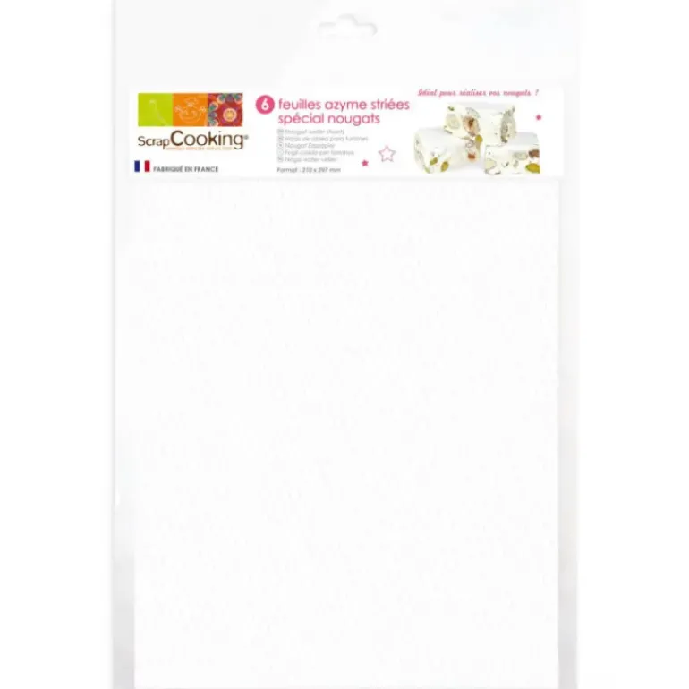 6 Feuilles Azyme Striées 21 x 29,7 cm Scrapcooking