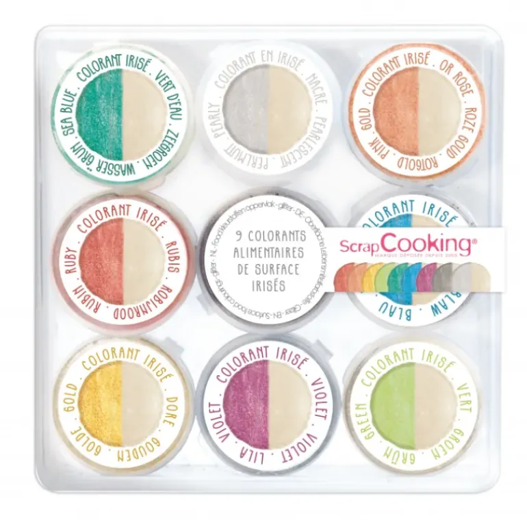 9 Mini Colorants Irisés 9 x 1,5 g Scrapcooking