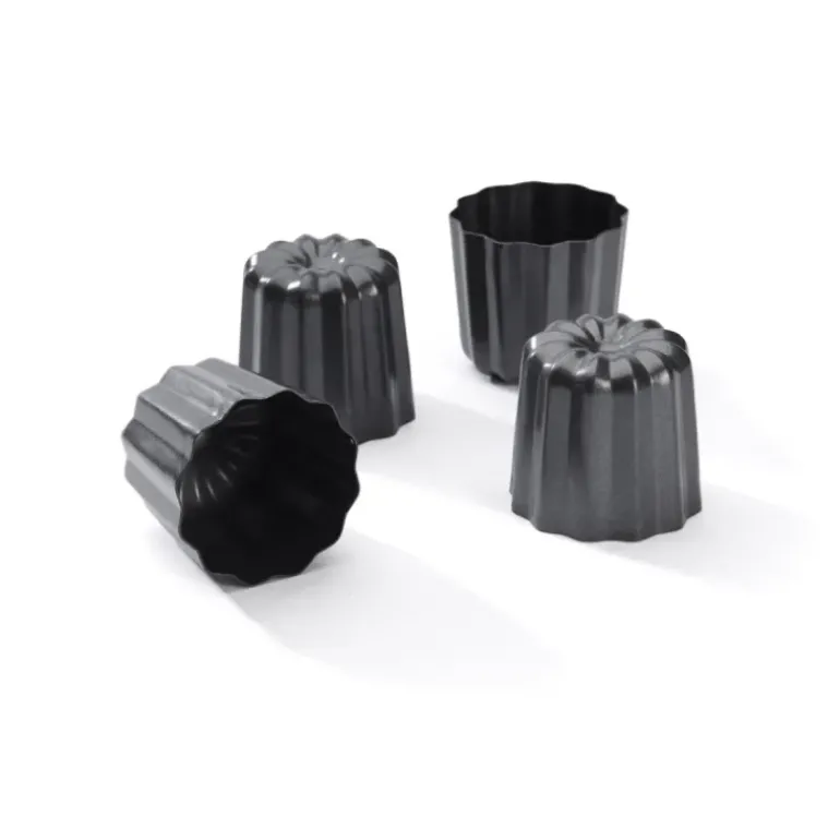 6 Moules à Cannelés 5,5 cm Anti-adhérent en Aluminium Gobel
