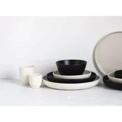 Assiette Plate Porcelaine Noire 28 cm Adélie Revol