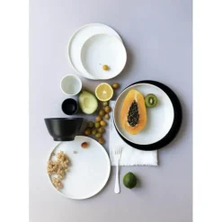 Assiette Plate Porcelaine Noire 28 cm Adélie Revol