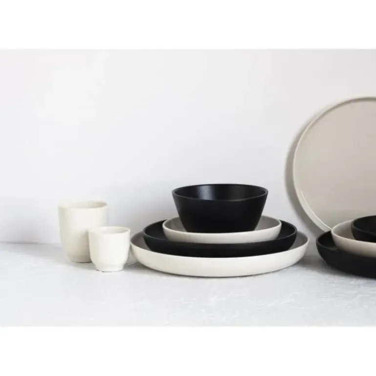 Assiette Plate Porcelaine Noire 22 cm Adélie Revol