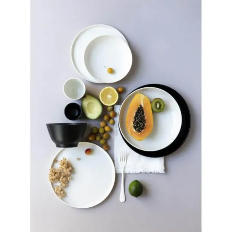 Assiette Plate Porcelaine Noire 22 cm Adélie Revol