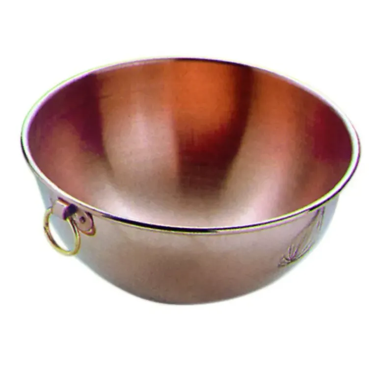 Bassine à confiture en cuivre à Blanc de 30 cm