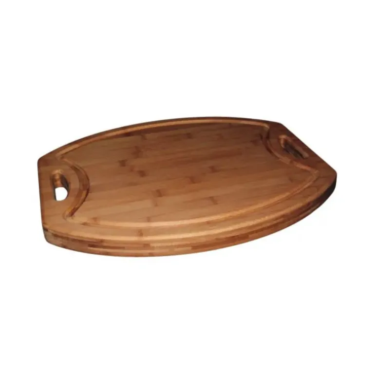 Billot de Cuisine avec Rigole et Poignées 41 x 33 x 2,5 cm Totally Bamboo