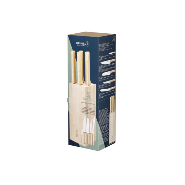Bloc à Couteaux + 5 Couteaux Parallèle Pain Opinel