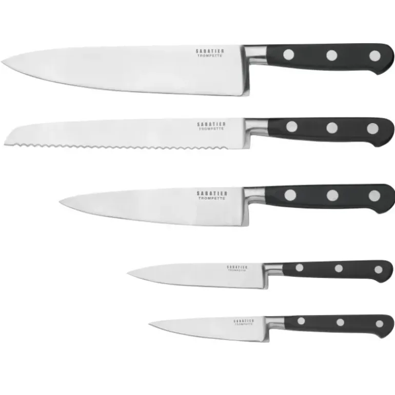 Bloc à Couteaux + 5 Couteaux Sabatier Trompette Richardson