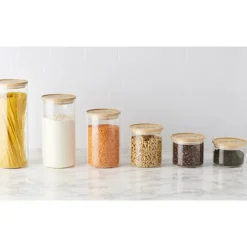 Bocal en Verre 850 ml avec Couvercle Bambou Stor'eat Mastrad