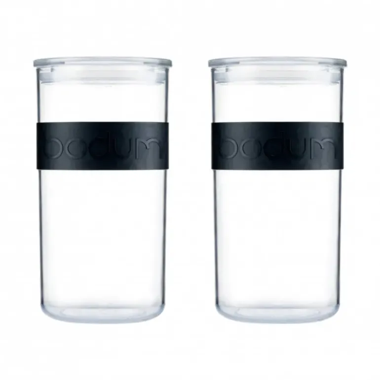 Bocal Plastique 2 L avec Couvercle (x2) PRESSO Bodum
