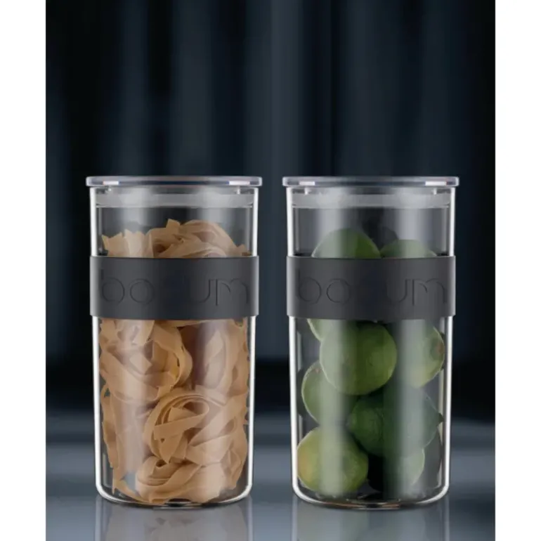 Bocal Plastique 2 L avec Couvercle (x2) PRESSO Bodum