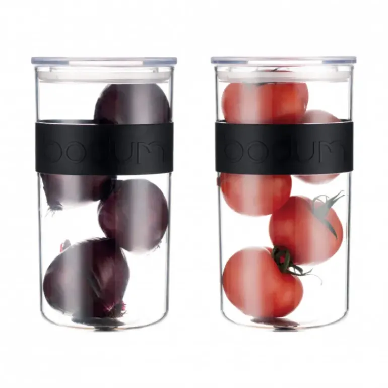 Bocal Plastique 2 L avec Couvercle (x2) PRESSO Bodum