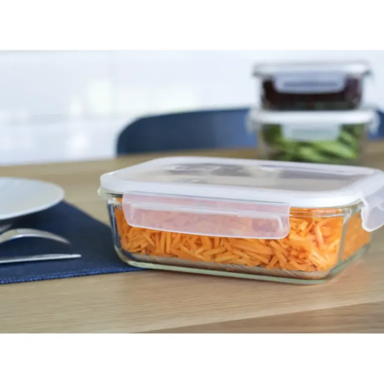 Boîte de Conservation en Verre Rectangle 1 L Pebbly