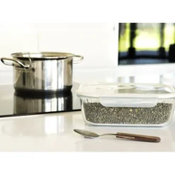 Boîte de Conservation en Verre Rectangle 2,25 L Pebbly
