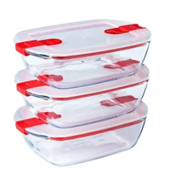 Boîte de Conservation en Verre Rectangulaire 17 x 10 cm 0,4 L Cook & Heat Pyrex