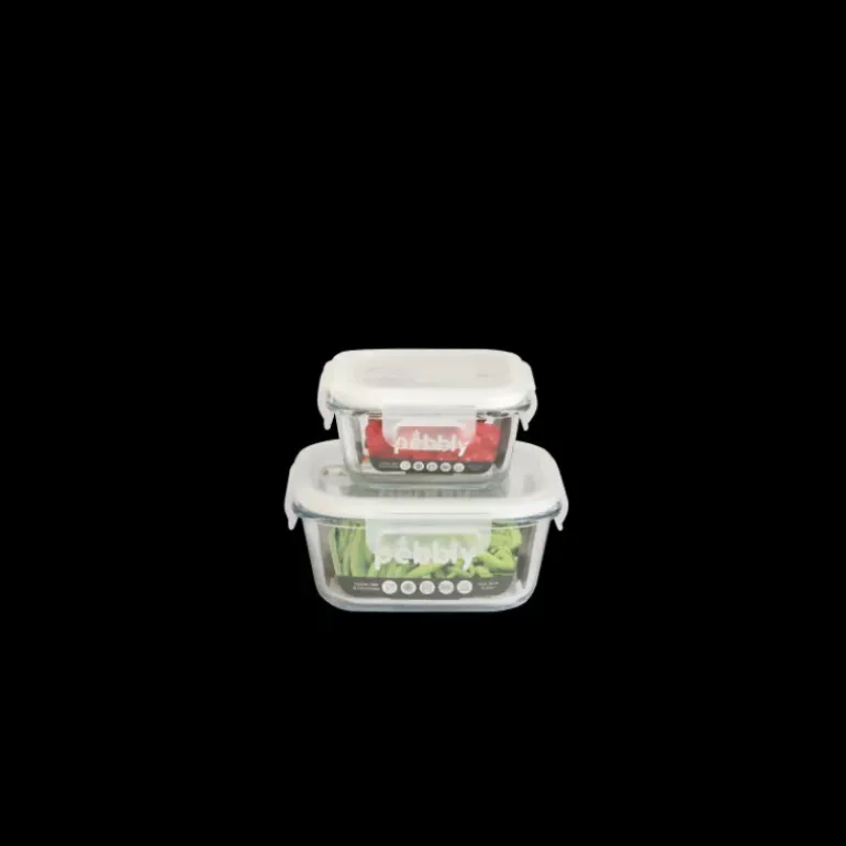 Boîte de Conservation en Verre Carré 320 ml Pebbly