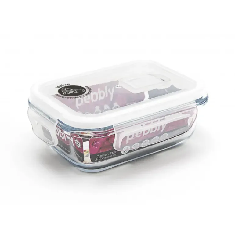 Boîte de Conservation en Verre Rectangle 400 ml Pebbly