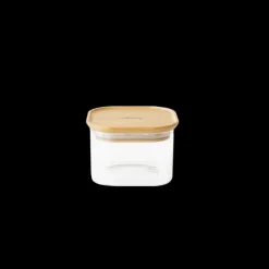 Boîte de Conservation en Verre et Bambou Carrée 500 ml Pebbly