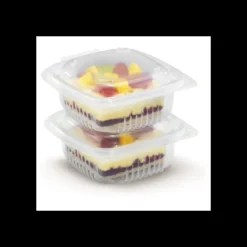 Boîte Plastique avec Couvercle 375 ml 12,3 x 11,4 cm x H 6,6 cm (x50) Ondipack