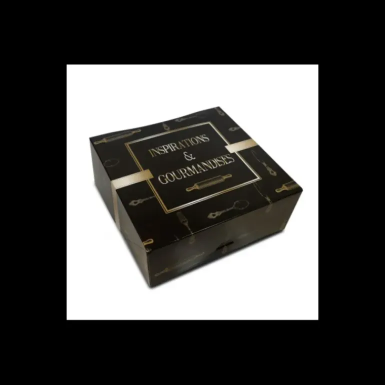 Boîte pâtissière Inspirations et Gourmandises - 18 x H 8 cm - (x50)