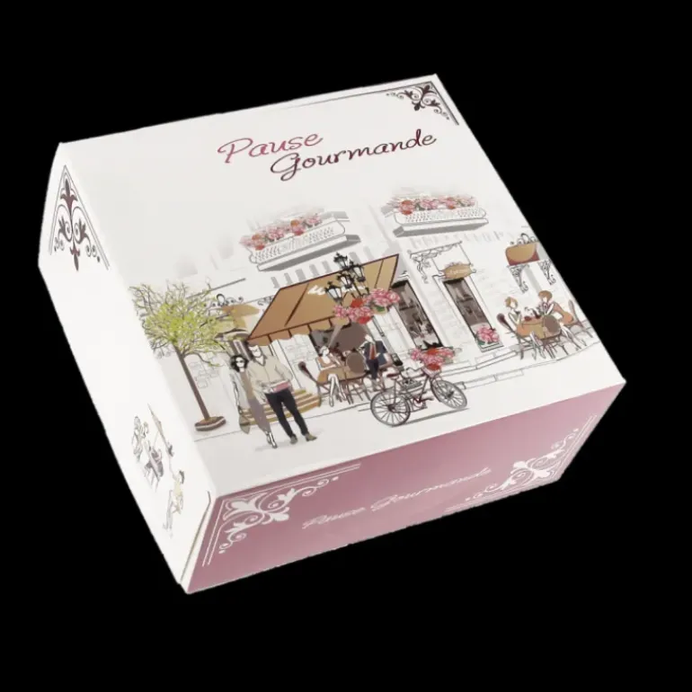Boîte pâtissière Pause Gourmande - 32 x H 8 cm - (x50)