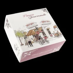 Boîte pâtissière Pause Gourmande 18 x H 8 cm - (x50)