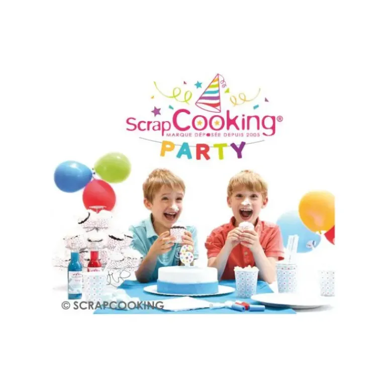 Bougie Chiffre 7 Blanche à Etoiles Multicolores Scrapcooking