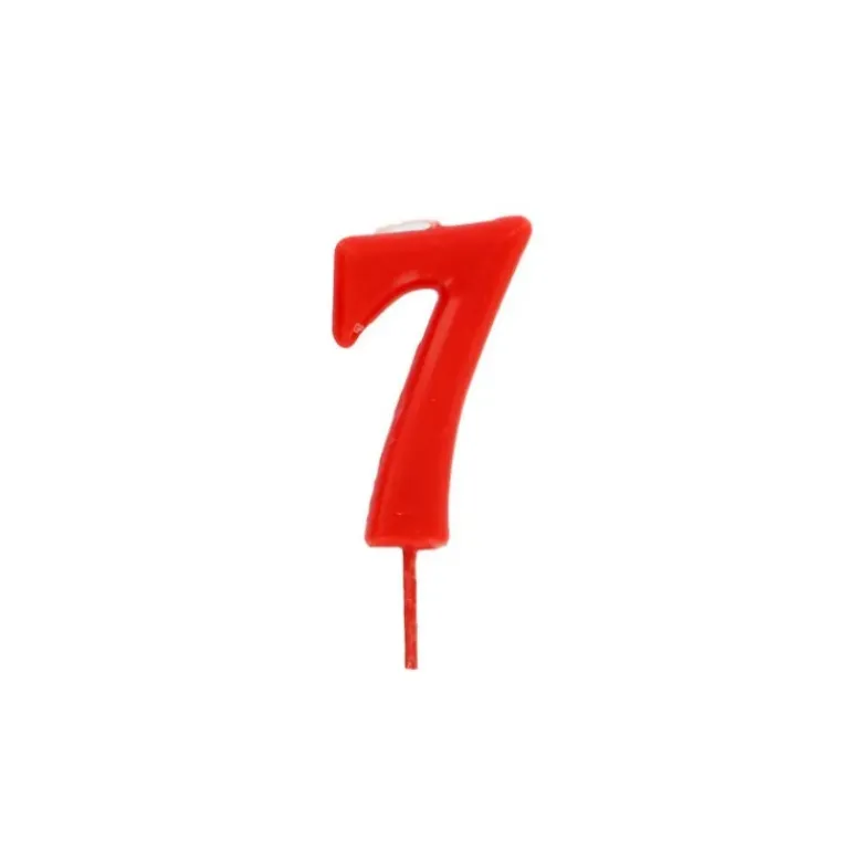 Bougie Chiffre 7 Rouge Gatodéco
