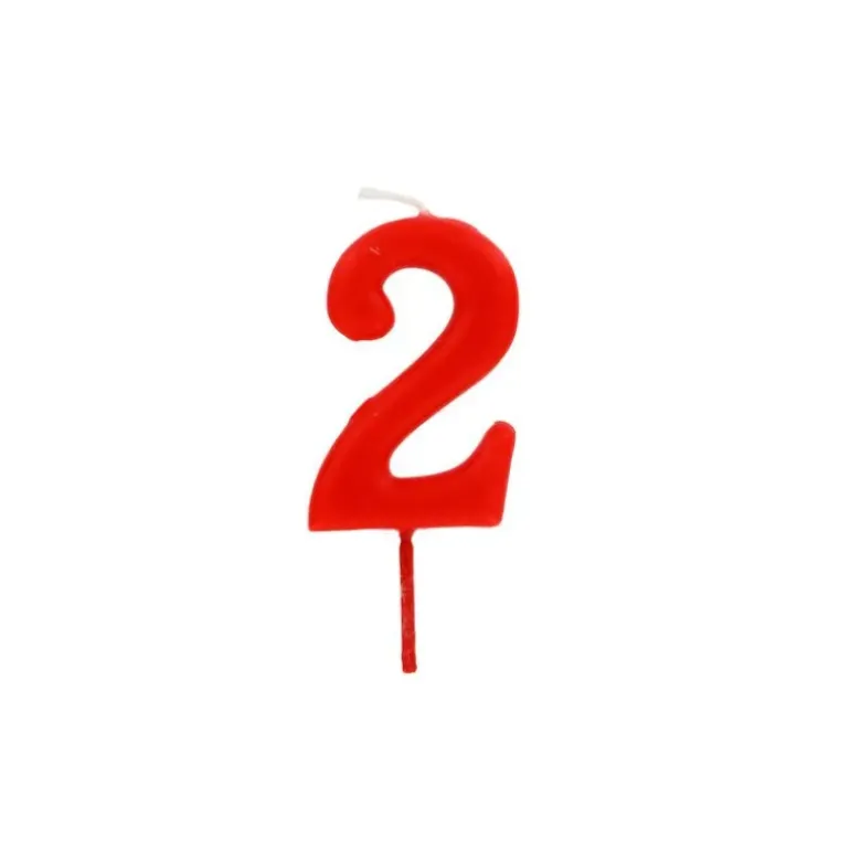 Bougie Chiffre 2 Rouge Gatodéco