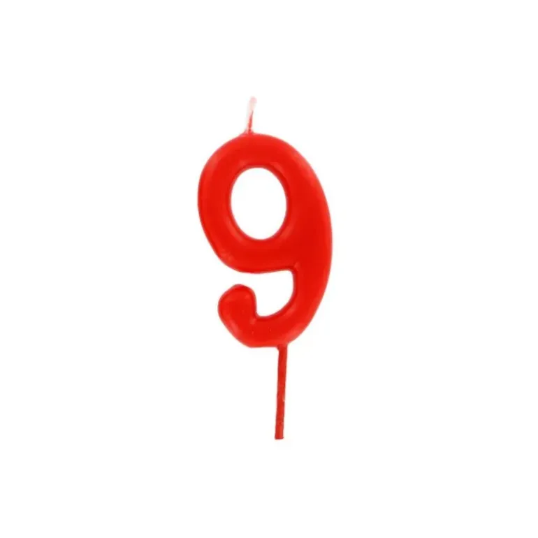 Bougie Chiffre 9 Rouge Gatodéco