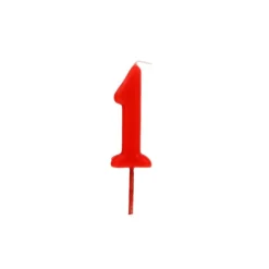 Bougie Chiffre 1 Rouge Gatodéco