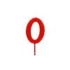 Bougie Chiffre 0 Rouge Gatodéco