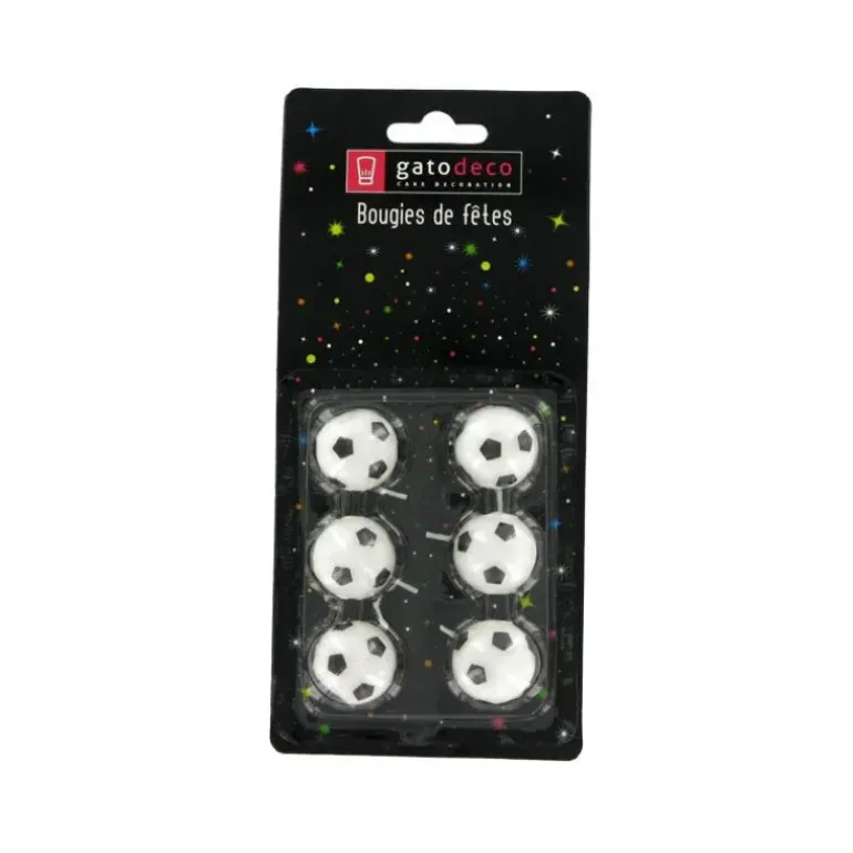 Bougies Ballons de Football (x6) Gatodéco