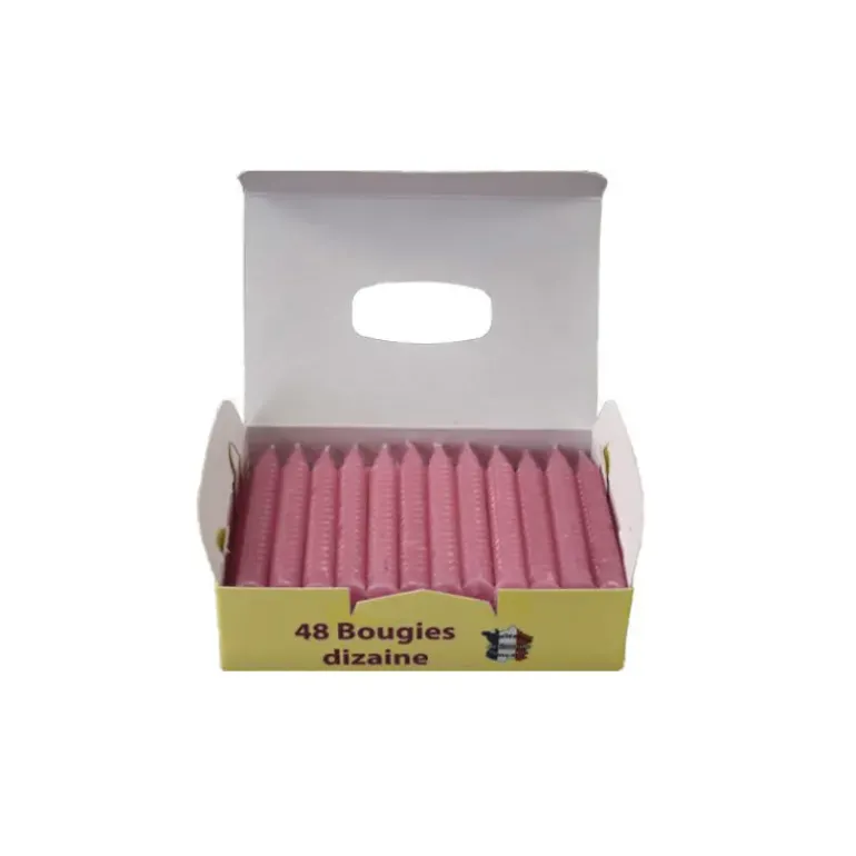 Bougies d'anniversaire torsadées roses (x48)