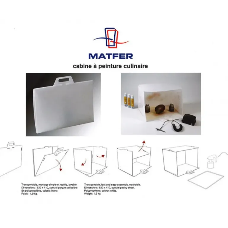 Cabine de peinture culinaire 640 x 515 x 410 mm Matfer
