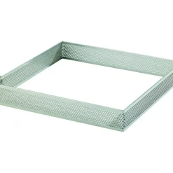Cadre à Tarte Carré Inox Perforé 8 cm H.2 cm