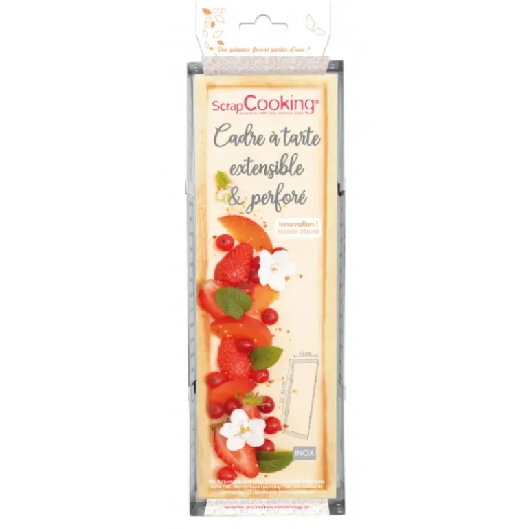 Cadre à Tarte Rectangle Extensible Perforé 22 à 42 cm Scrapcooking