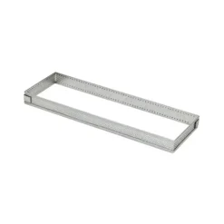 Cadre à Tarte Rectangle Inox Perforé 10x4 cm H.2 cm