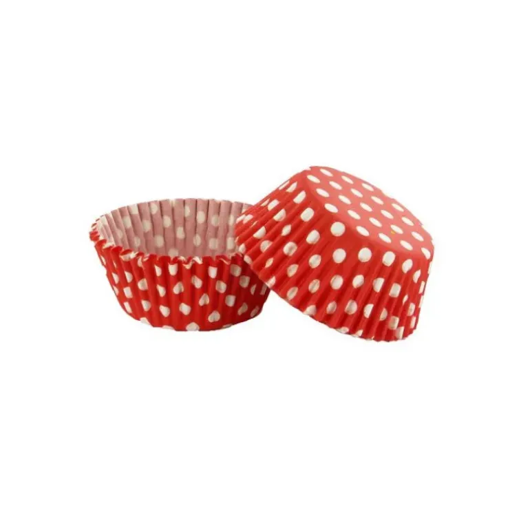 Caissettes en Papier Rouge à Pois Blancs Gatodéco (x50)