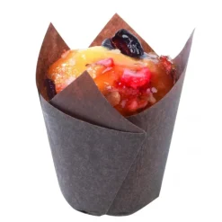 Caissettes en Papier Tulipcup Brun Ø 5 cm H 8 cm