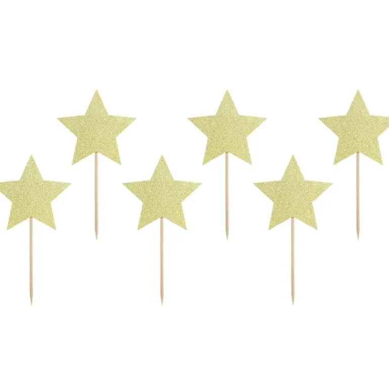 Cake Toppers Étoiles Or (x6) PartyDeco