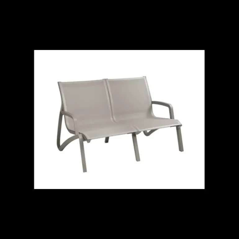 Canapé Conversationnel Gris Platinium Toile Grise Sunset Grosfillex