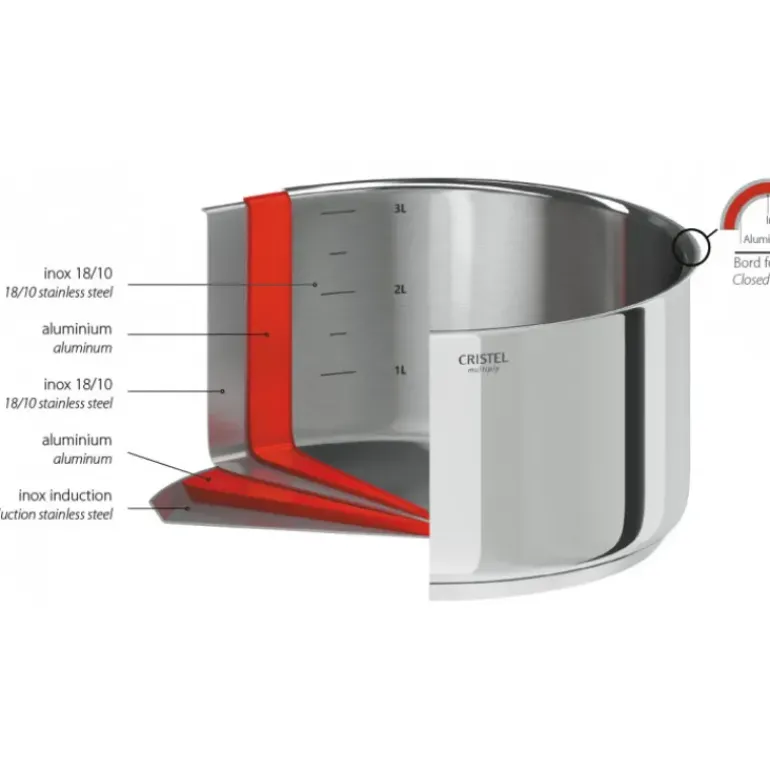 Casserole Casteline Ø 14 cm Manche Amovible Inox Cristel