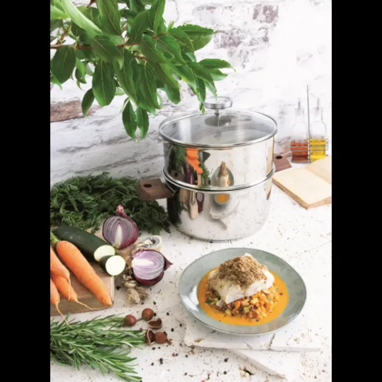 Casserole et Cuit Vapeur Inox Ø 20 cm Anses Olivier Biome Cristel