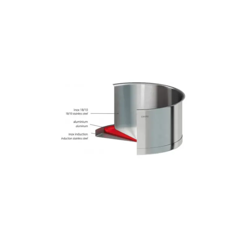 Casserole Haute Graduée Ø 14 cm Strate Amovible Inox Cristel