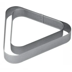 Cercle à Entremets Triangle Inox Micro-perforé 22 x 20 cm x H 3,5 cm Pavoni