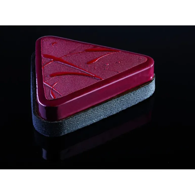 Cercle à Entremets Triangle Inox Micro-perforé 22 x 20 cm x H 3,5 cm Pavoni