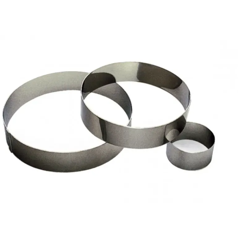 Cercle à Mousse Inox 24 cm x H 4,5 cm Gobel