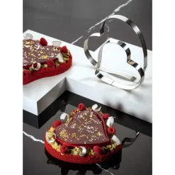 Cercle à Tarte Coeur Inox Micro-perforé 16 x 15 cm x H 2 cm Pavoni