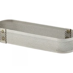 Cercle à Tarte Oblong Inox Perforé 18x6 cm H.2 cm